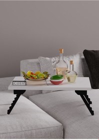 Resim Laptop Sehpası, Kahvaltı Sehpası, Ders Çalışma Sehpası Beyaz Lrs Beyaz 