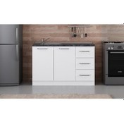 Resim Minar 130 Cm Mutfak Dolabı Beyaz 130-B2-Alt Modül Beyaz 