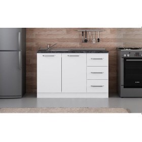 Resim Minar 130 Cm Mutfak Dolabı Beyaz 130-B2-Alt Modül Beyaz 