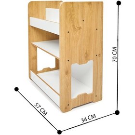 Resim Minera 0-6 Yaş Martı Montessori Ahşap Çocuk Kitaplığı ve Oyuncak Toplama Ünitesi 