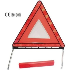 Resim Üçgen Reflektör Metal Ayaklı Katlanabilir Kutulu Uyarı İkaz Reflektörü 