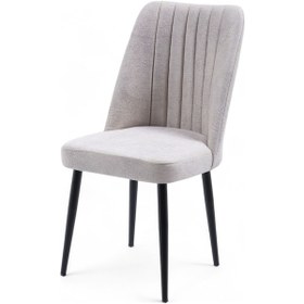 Resim Vento Sandalye - Jerika Krem - Metal Siyah Ayak 