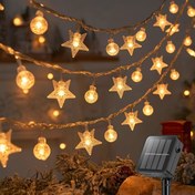 Resim Güneş Enerjili LED Yıldız Balon Işıkları - 8 Mod, Altın Renkli Parlatma, Parti, Düğün, Doğum Günü ve Ev Dekoru İçin İdeal, Sıcak Aydınlatma Efektleriyle Şenlikli Bir Atmosfer Yaratan 