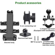 Resim Zszh M10 Motosiklet Telefon Tutucu 6.5-10.2 Cm-Siyah (Yurt Dışından) 