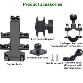 Resim Zszh M10 Motosiklet Telefon Tutucu 6.5-10.2 Cm-Siyah (Yurt Dışından) 