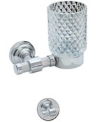 Resim Maya Line Chrome Montajlı Diş Fırçalık Buzlu Cam %100 Pirinç 