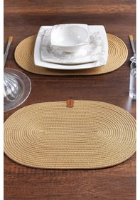 Resim Maisonart 2 Adet Oval Supla Amerikan Servis Runner Tabak, Tava, Altlığı Sofra Sunumluk Kahverengi 