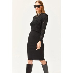 Resim Fashion Friends Elbiseli Kadın Triko Takım 25K0354K1 (25K0354K1) 