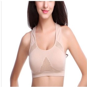 Resim Sones Yüksek Esneklik Nefes Alabilir Üst Fitness Kadın Dolgulu Spor Sütyeni Haki 