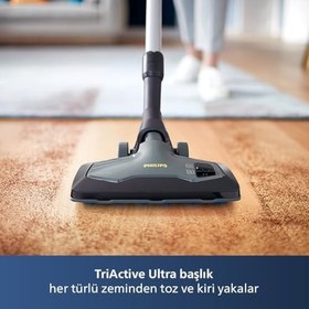 Resim Philips Marathon Ultimate Toz Torbasız Elektrikli Süpürge, PowerCyclone 10, TriActive Ultra Başlık, NanoClean, Allergy H13 Filtre, XB9125/07 