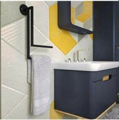 Resim Lotus Wall Siyah Banyo Havluluğu, Havluluk Duvara Monte Siyah 