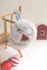 Resim Liberty Kumaş Detaylı Kürk Pompom Vizon Kulaklık - Yumuşacık Peluş 