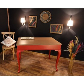 Resim Wooding-Mobilya Wooding 120 Cm Masif Kırmızı Naturel Yemek Masası 