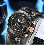 Resim Gaojunshop01 Lıge Erkek Spor Saati Dijital Göstergeli Dünya Zamanı Alarm Kronometre Siyah Gül Diğer 