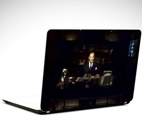 Resim Atatürk Çalışma Masasında Laptop Sticker 10 Inch (25X19Cm) 