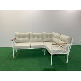 Resim Köşe Koltuk Takımı , 2 2 Balkon-bahçe-kafe,çay Seti,koltuk Takımı,mutfak Köşesi Beyaz Profil Bej 