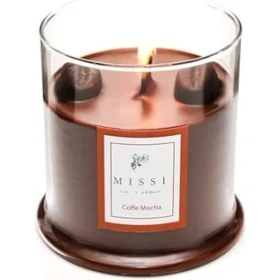 Resim Storemax Üfleme Cam Ahşap Fitilli Coffe Mocha Vegan MUM(380 Gr) 