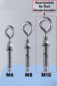 Resim Badem10 Kapalı Ağız 5 Adet Salıncak Boks Torbası Avize Tavan Asma Aparatı Asacağı Kancalı Çelik Dübel M10 