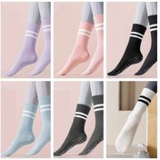 Resim 6 Çift Kadın Yoga Çorabı Orta Boy Silikon Kaydırmaz Pilates Egzersiz İç Mekan Fitness Zıplayış Düz Renk Yer Çorapları, Yoga Matları,Pilates Ekipmanları,Basit Tarz,Klasik Görünüm,Dayanıklı İnşaat,Yumuşak Malzeme,Egzersiz Ayakkabısı,Aktif Giyim Aksesuarları,Spor Salonu Üyeleri,Ev Egzersizi 