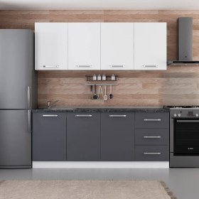 Resim Minar 200 Cm Mutfak Dolabı Beyaz Antrasit 200-A2 