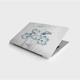 Resim Laptop Sticker Notebook Pc Kaplama Etiketi Turkuaz Çiçekler 