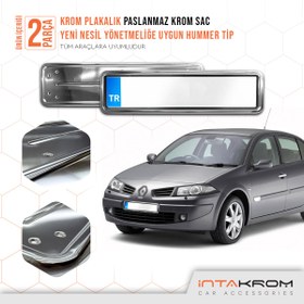 Resim İntachrom Renault Megane 2 Krom Plakalık - Hummer Tip 2 Adet 