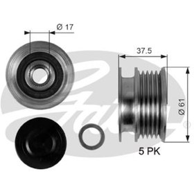 Resim GATES OAP7108 Alternator Kasnagi 5 Kanal (Renault: Clio II-III-Megane II-Kangoo / Dacia: Logan 1.5Dci ) 353101 8200113636 (WN689113) 