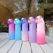 Resim 750ml/25.36oz Taşınabilir 4 Meyve Aromalı Kapaklı Spor Stili Su Matarası - Ofis, Okul, Spor Salonu, Kamp ve Unisex Hediye İçin İdeal 