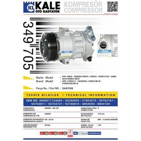 Resim KALE 349705 KLİMA KOMPRESÖRÜ CORSA D 1.3 CDTI-1.7 CDTI 06-AGILA 
