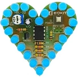 Resim Mingjin Shop 1 Mavi Stil Dıy Kiti Kalp Şekli Solunum Lambası Kiti Dc Solunum LED Paketi Kırmızı Beyaz Mavi Yeşil Öğrenme Için Dıy Elektronik Üretim (Yurt Dışından) 