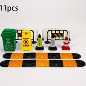 Resim 11 Parça Otoyol Süs Seti, Mini Trafik Konisi Yol İşareti Uyarı İşaretleri 
