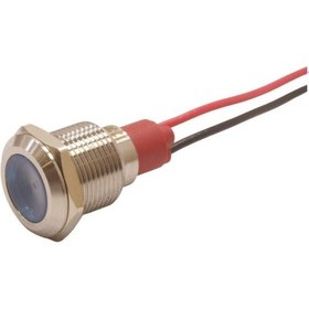Resim Motorobit 12L-P1 12Mm 12-24V Kablolu Metal Sinyal Lambası - Mavi 