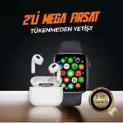Resim UCUZTEKNO Dokunmatik Akıllı Saat ve ANC Özellikli 3. Nesil Kulaklık Seti 