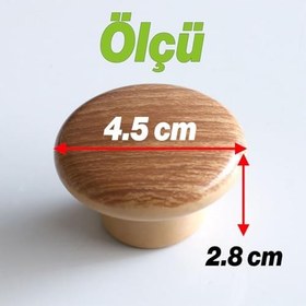 Resim 10 ADET Bohem Düğme Kulp Açık Ceviz Renk Mobilya Mutfak Dolap Dolabı Çekmece Kulpu Kulbu Plastik 