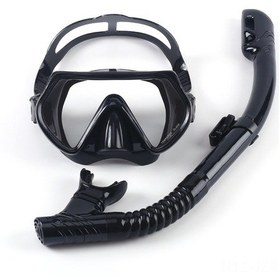 Resim Geeroyoo Geniş Görüş Açılı Dalış Maskesi Ve Kuru Nefes Borusu Seti - Siyah Siyah 