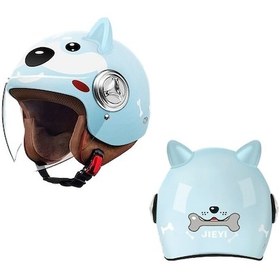 Resim Didadodo Eternal Luck Çocuk Karikatür Açık Motosiklet Kaskı, Mavi Yeni Tasarım Mavi 