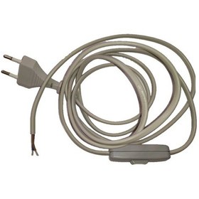 Resim Fişli Ara Puarlı Kablo Gri Abajur Lambader Kablosu 