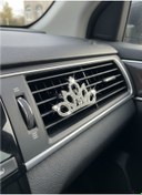 Resim ÇiçekAntalya Prenses Tacı İnci ve Taş Detaylı Gümüş Parlayan Taç Tasarımlı Araç Izgara Süsü 