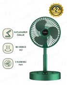 Resim Talon Mini Fan Masaüstü Katlanabilir Şarjlı 3 Kademeli Vantilatör Telefon Stantlı 2in1 Taşınabilir 