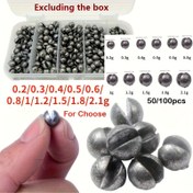 Resim 50/100 Adet Yuvarlak Açık Diş Kurşun Sinker Seti Çıplak Balıkçılık Klipsi Düşürme Isırma Av Malzemesi 11 Boyut Seçenekli 
