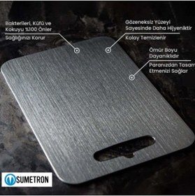 Resim sumetron Antibakteriyel Paslanmaz Çelik Kesme Tahtası 