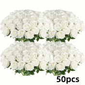 Resim 50 Beyaz Gül Dalı | Doğal Köpük Malzemesinde Yüksek Gerçekçilikte Yapay Gül | DIY Düğün Buketleri / Gelin Hediyesi İçin Uygun | Düğün / Sevgililer Günü / Yıldönümü / Tatil Sahne Dekorasyonu | Ofis / Ev Dekorasyonu İç ve Dış Mekan Kullanımı | Zarif Çiçek Aranjmanı Masa / Alan Vurgusu | Bakımı Gerektirmez Dayanıklı Çok Yönlü Gül Dalı, Dekorasyon İçin Yapay Çiçek, Düğün İçin Yapay Çiçek, Gelin Buketi, Çiçek Topu, Sonsuz Gül Topu, Çiçek 