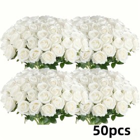 Resim 50 Beyaz Gül Dalı | Doğal Köpük Malzemesinde Yüksek Gerçekçilikte Yapay Gül | DIY Düğün Buketleri / Gelin Hediyesi İçin Uygun | Düğün / Sevgililer Günü / Yıldönümü / Tatil Sahne Dekorasyonu | Ofis / Ev Dekorasyonu İç ve Dış Mekan Kullanımı | Zarif Çiçek Aranjmanı Masa / Alan Vurgusu | Bakımı Gerektirmez Dayanıklı Çok Yönlü Gül Dalı, Dekorasyon İçin Yapay Çiçek, Düğün İçin Yapay Çiçek, Gelin Buketi, Çiçek Topu, Sonsuz Gül Topu, Çiçek 