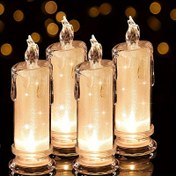 Resim 3 adet LED Alevsiz Mum Seti - Gerçekçi Titremeli Etki, Pil ile Çalışır, Sütunlu Tasarım, Aile Toplantıları, Mum Işıklı Akşam Yemekleri, Sevgililer Günü, Düğün, Doğum Günü, Yatak Odası Dekorasyonu, Cadılar Bayramı Hediyesi ve Ortam Aydınlatması için Mükemmel - Güç Kaynağı: Kuru Pil Gücü, Pil Tipi: Düğme Pil (Çap < 20mm), Pil Miktarı: Pil Dahilinde 