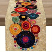 Resim 1 adet Bohemian Polka Dot Yuvarlak Masa Runner - Kırmızı, Mavi, Sarı, Yeşil, Turuncu, Mor, Pembe, Mavi, Siyah, Beyaz, Altın, Kahverengi - %100 Polyester, İç/Dış Mekan Dekoru, Mutfak, Yemek Odası, Oturma Odası, Giriş, Kahve Masası için İdeal - Herhangi Bir Alanı Taze Bir Dokunuşla Sunar, Tatil Masa Aksesuarı, Dekoratif Masa Bayrağı, Dokuma Dokulu, Yemek Masası Dekorasyonu 