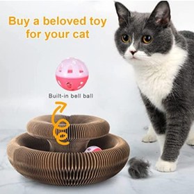 Resim Yıldızan srdshop Akordiyon Kedi Tırmalama Oyuncağı, Çıngıraklı Zilli Top Ve Kedi Nanesi Hediyeli Tırmalama Pa 