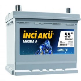 Resim 12V 55 AH (Yüksek Kare Ters) İnci Akü 1010161 