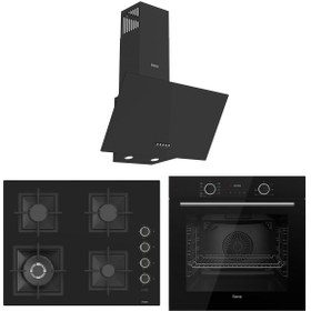 Resim Ferre Fryart Sc serisi Wok'lu Siyah 3'lü Ankastre Set ( xe63cs-sc405-d086 ) 