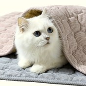 Resim Yumuşak Polyester Evcil Hayvan Yatağı - Kare Şekilli Peluş Dolgulu, Makinede Yıkanabilir, Dayanıklı ve Taşınabilir İç/Dış Mekan Kullanımı (Küçük ve Orta Boy Köpekler & Kediler) 