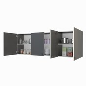 Resim Kenzlife hazır mutfak silvanus gri 060*180*32 mutfak banyo dolabı kapaklı raflı 